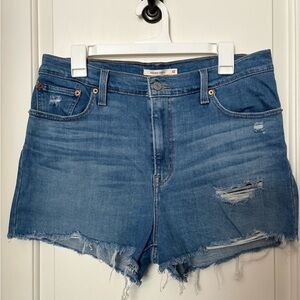 Levi's High Rise Stretchy Classic Blue Denim Shorts